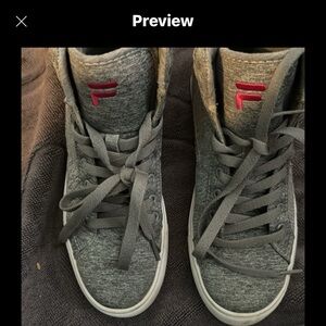 Womens Fila Smokescreen grey high tops size 6.5